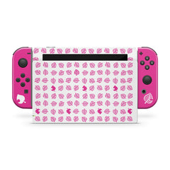 TACKY DESIGN Leaf Nintendo Switch Skin Wrap | Pastel Pink 3M Vinyl Full Cover Decal - Tackydesign