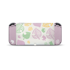 TACKY DESIGN Leaves Nintendo Switch OLED Skin Wrap | Leaf Pastel 3M Vinyl Full Cover - Tackydesign