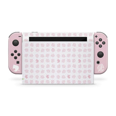 TACKY DESIGN Leaves Nintendo Switch Skin Wrap | Pastel Pink 3M Vinyl Full Cover Decal - Tackydesign
