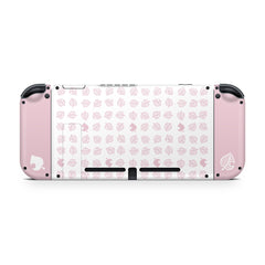 TACKY DESIGN Leaves Nintendo Switch Skin Wrap | Pastel Pink 3M Vinyl Full Cover Decal - Tackydesign