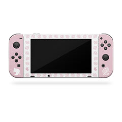 TACKY DESIGN Leaves Nintendo Switch Skin Wrap | Pastel Pink 3M Vinyl Full Cover Decal - Tackydesign