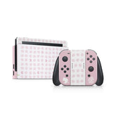 TACKY DESIGN Leaves Nintendo Switch Skin Wrap | Pastel Pink 3M Vinyl Full Cover Decal - Tackydesign