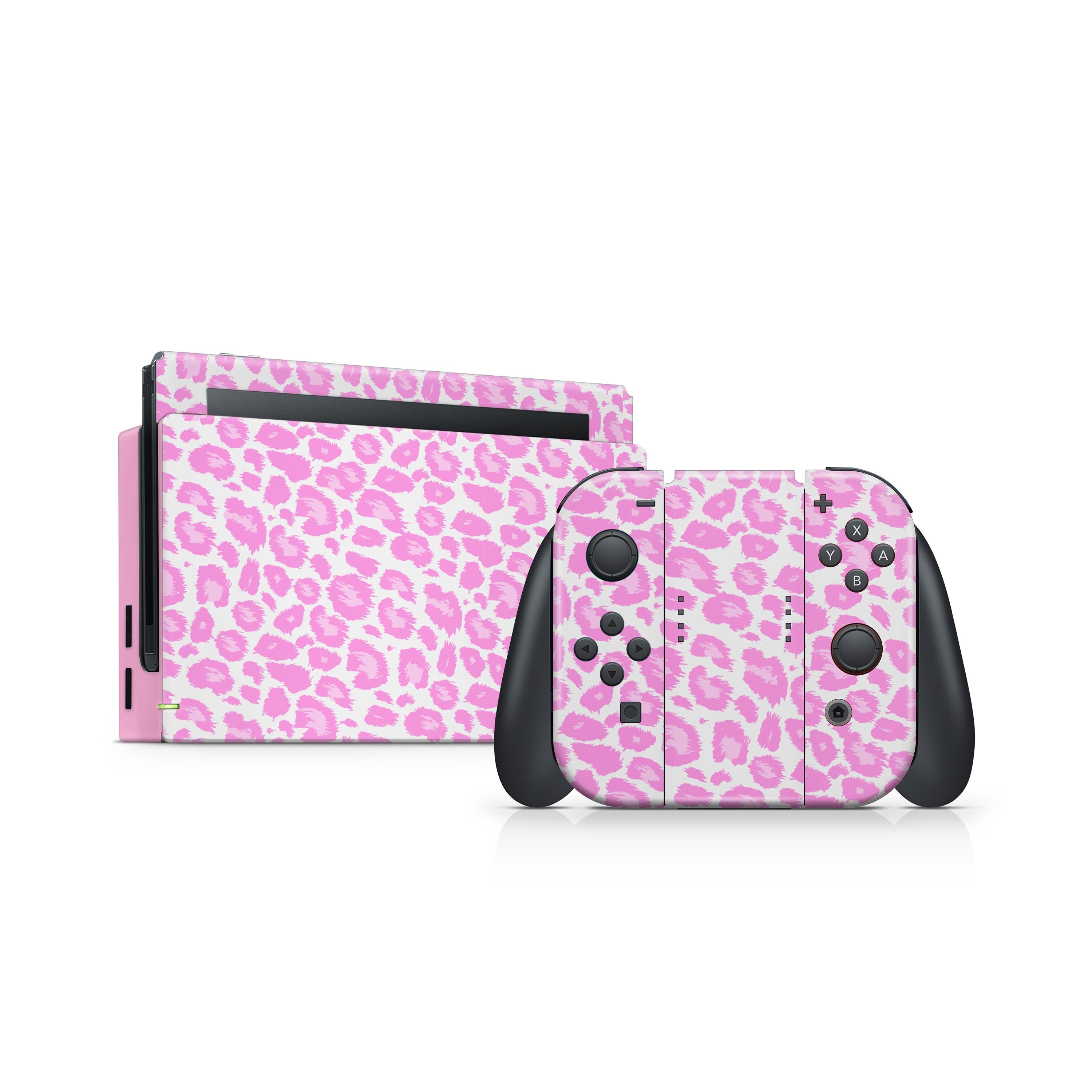 TACKY DESIGN Leopard Nintendo Switch Skin Wrap | Pink 3M Vinyl Full Cover - Tackydesign