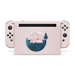 TACKY DESIGN Mountain Nintendo Switch Skin Wrap | Pink 3M Vinyl Full Cover Decal Stickers - Tackydesign