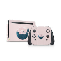 TACKY DESIGN Mountain Nintendo Switch Skin Wrap | Pink 3M Vinyl Full Cover Decal Stickers - Tackydesign