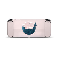 TACKY DESIGN Mountains Nintendo Switch OLED Skin Wrap | Pastel Pink Tightrope 3M Vinyl Full Cover - Tackydesign