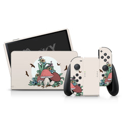 TACKY DESIGN Mushroom Nintendo Switch OLED Skin Wrap | Cute Kawaii 3M Vinyl Full Cover - Tackydesign
