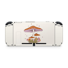 TACKY DESIGN Mushroom Nintendo Switch Skin Wrap | Orange Cute 3M Vinyl Full Cover - Tackydesign