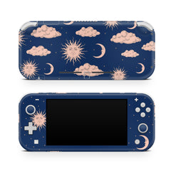 TACKY DESIGN Nintendo Switch Lite Skin Wrap | Clouds Blue Zodiac Moon 3M Vinyl Full Cover - Tackydesign