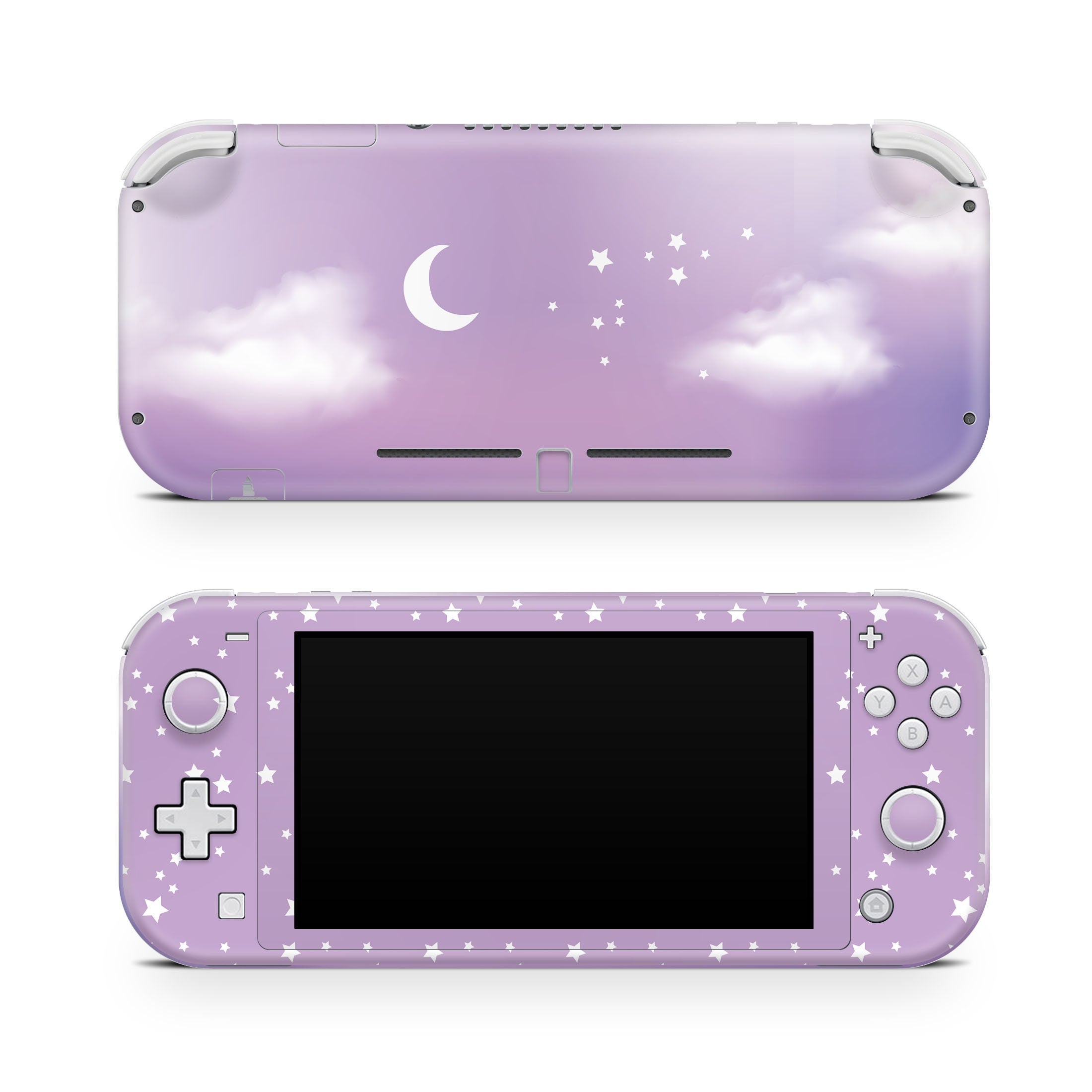 TACKY DESIGN Nintendo Switch Lite Skin Wrap | Clouds Pastel Purple Starry Sky 3M Vinyl Full Cover - Tackydesign