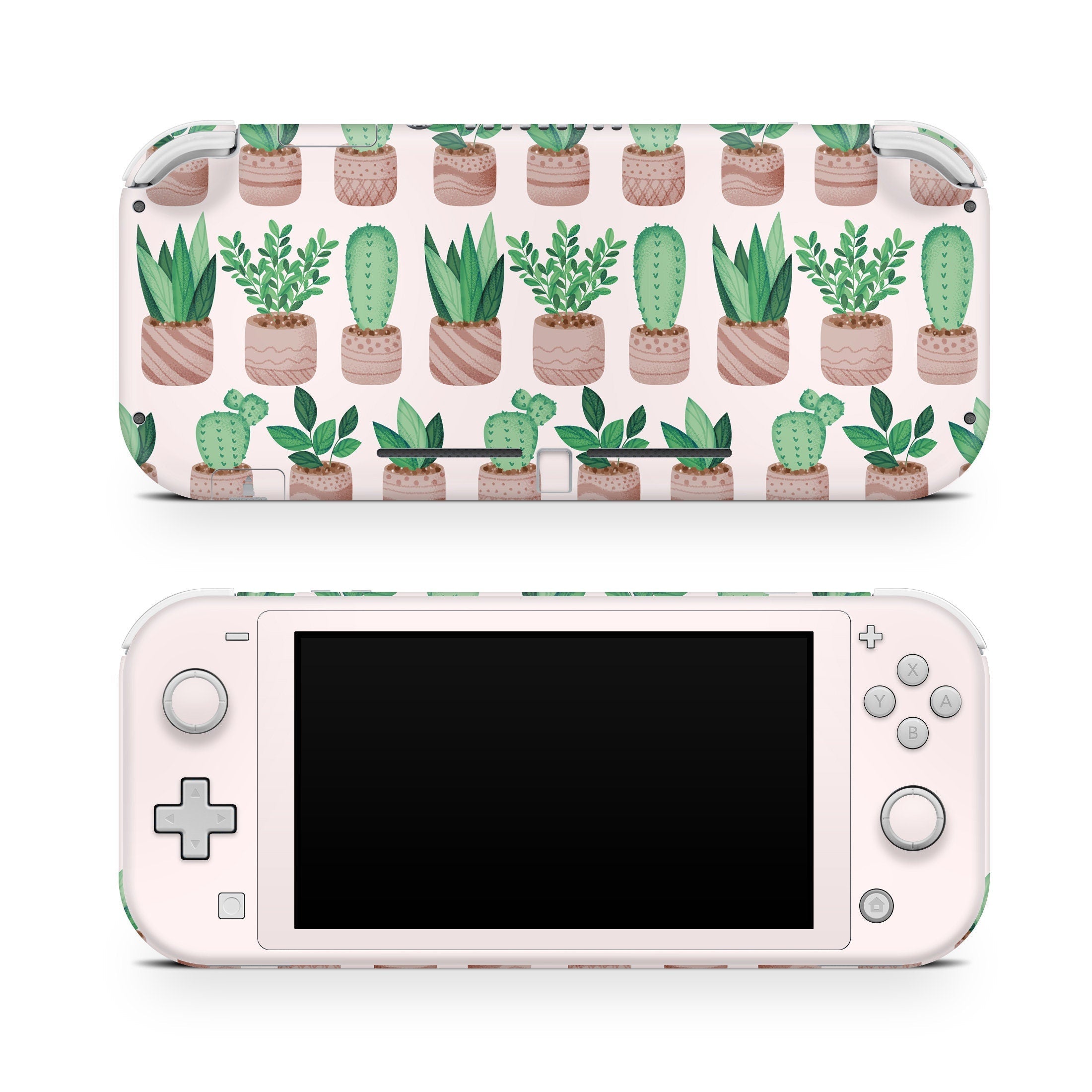 TACKY DESIGN Nintendo Switch Lite Skin Wrap | Cute Cactus Pastel Pink 3M Vinyl Full Cover - Tackydesign