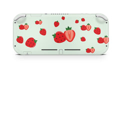 TACKY DESIGN Nintendo Switch Lite Skin Wrap | Cute Strawberry Pastel Green Fruit 3M Vinyl Full Cover - Tackydesign