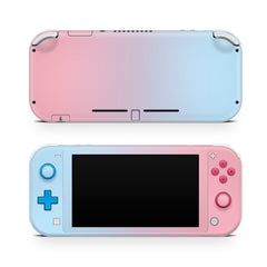 TACKY DESIGN Nintendo Switch Lite Skin Wrap | Duo Color Pastel Pink, Baby Pink, Turquoise & Navy Blue 3M Vinyl Full Cover - Tackydesign