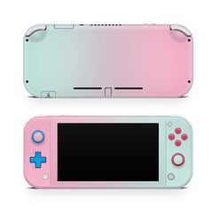 TACKY DESIGN Nintendo Switch Lite Skin Wrap | Duo Color Pastel Pink, Baby Pink, Turquoise & Navy Blue 3M Vinyl Full Cover - Tackydesign