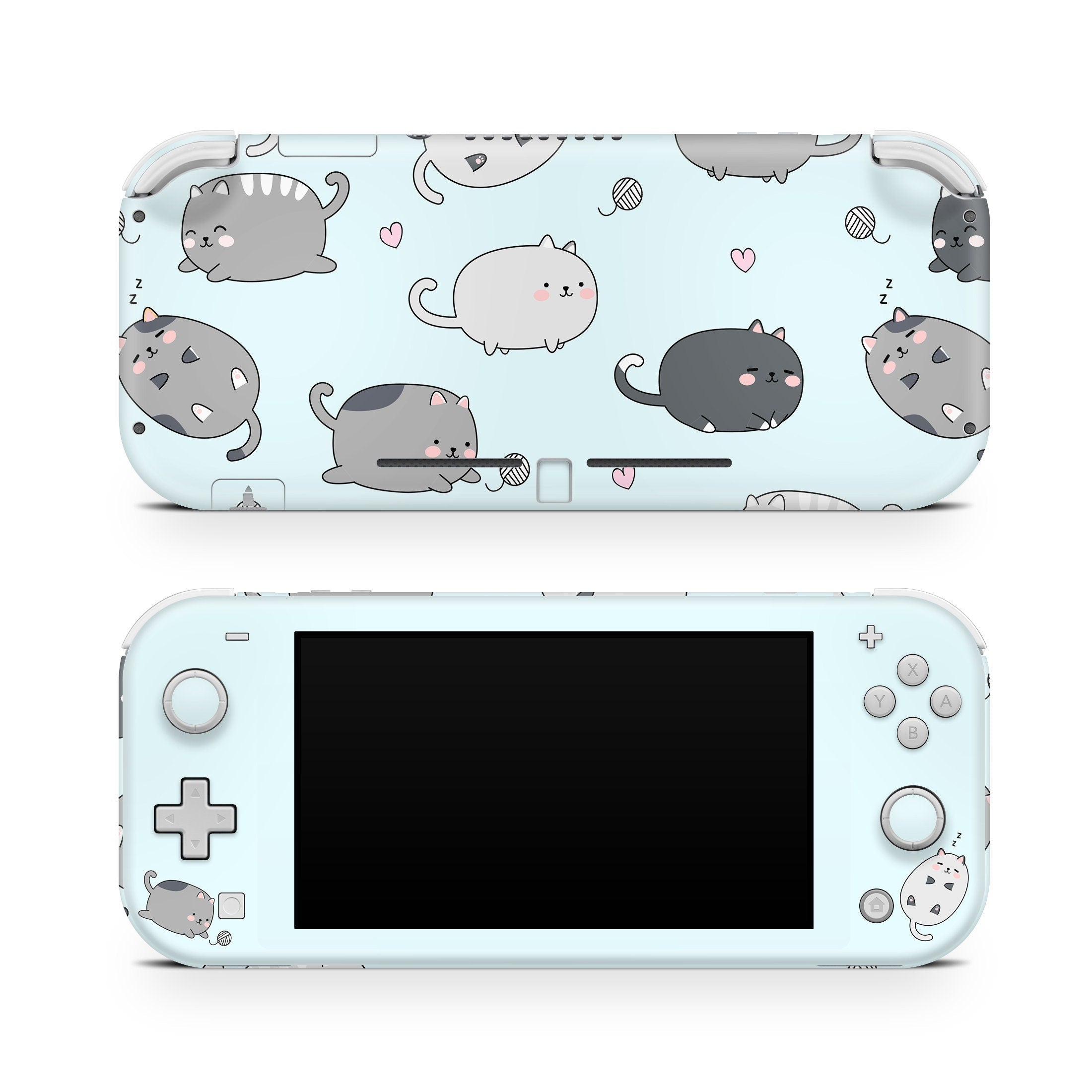 TACKY DESIGN Nintendo Switch Lite Skin Wrap | Kawaii Cute Chubby Cat 3M Vinyl Full Cover - Tackydesign