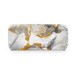 TACKY DESIGN Nintendo Switch Lite Skin Wrap | Marble Silver & Gold Abstract 3M Vinyl Full Cover - Tackydesign