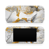 TACKY DESIGN Nintendo Switch Lite Skin Wrap | Marble Silver & Gold Abstract 3M Vinyl Full Cover - Tackydesign