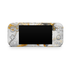 TACKY DESIGN Nintendo Switch Lite Skin Wrap | Marble Silver & Gold Abstract 3M Vinyl Full Cover - Tackydesign