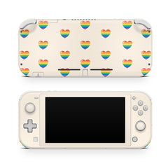 TACKY DESIGN Nintendo Switch Lite Skin Wrap | Pansexual Pride Heart Pastel Pink 3M Vinyl Full Cover - Tackydesign