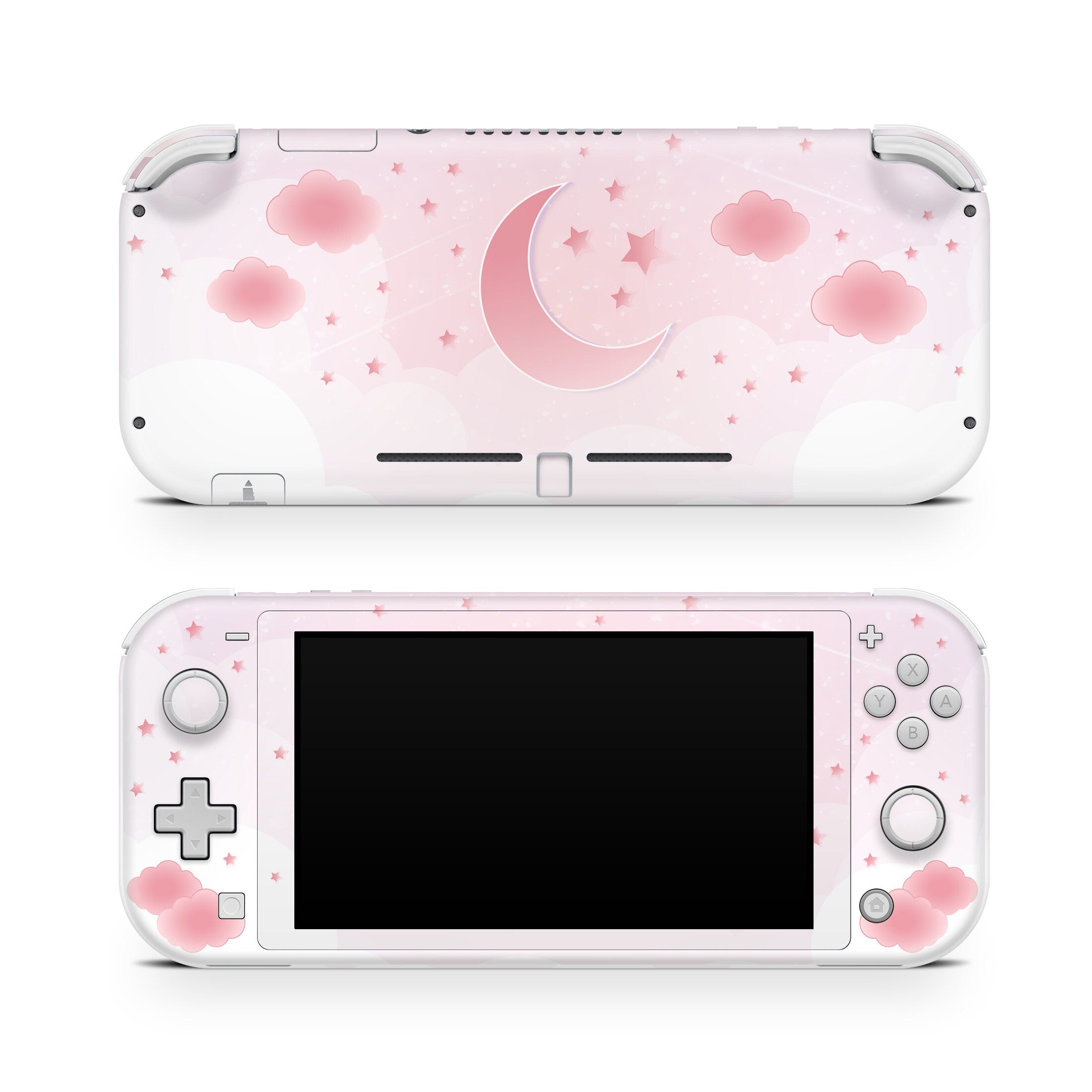 TACKY DESIGN Nintendo Switch Lite Skin Wrap | Pastel Clouds Starry Lunar Pink Sky 3M Vinyl Full Cover - Tackydesign