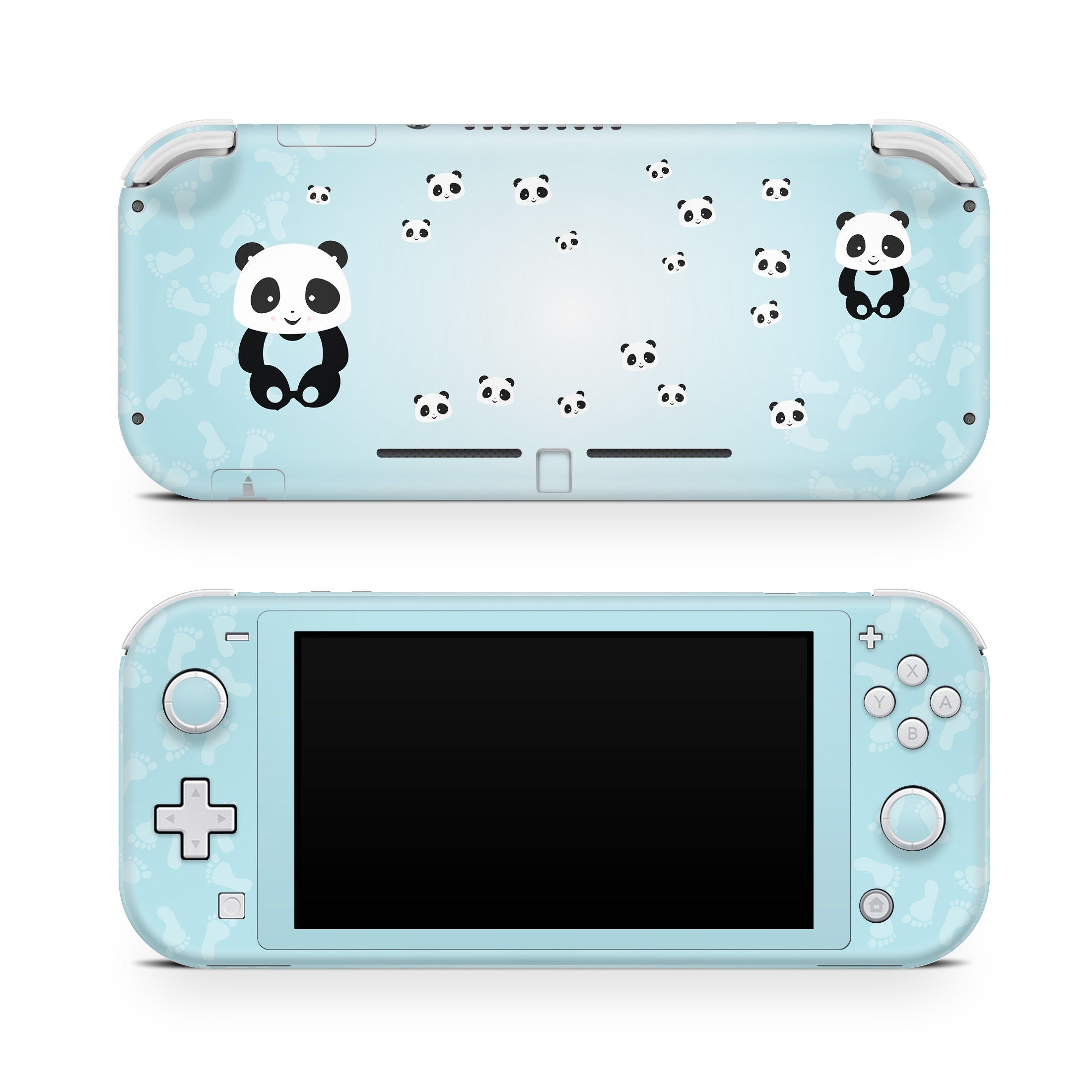 TACKY DESIGN Nintendo Switch Lite Skin Wrap | Pastel Panda Blue 3M Vinyl Full Cover - Tackydesign