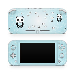 TACKY DESIGN Nintendo Switch Lite Skin Wrap | Pastel Panda Blue 3M Vinyl Full Cover - Tackydesign
