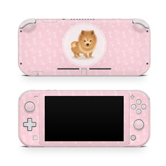 TACKY DESIGN Nintendo Switch Lite Skin Wrap | Pastel Pink Cute Dog Pet 3M Vinyl Full Cover - Tackydesign