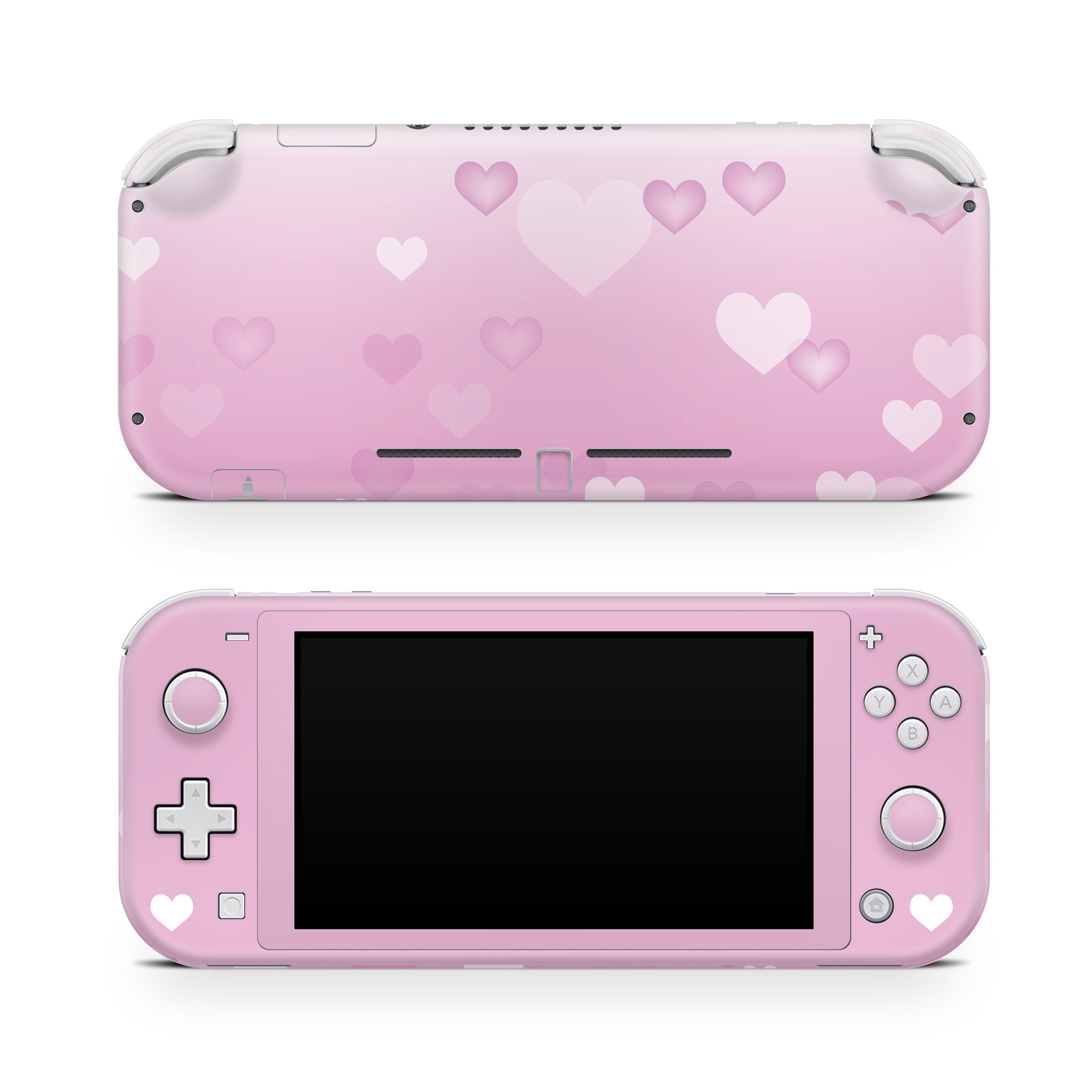 TACKY DESIGN Nintendo Switch Lite Skin Wrap | Pastel Pink Heart 3M Vinyl Full Cover - Tackydesign