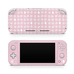 TACKY DESIGN Nintendo Switch Lite Skin Wrap | Pastel Pink Leaf 3M Vinyl Full Cover - Tackydesign