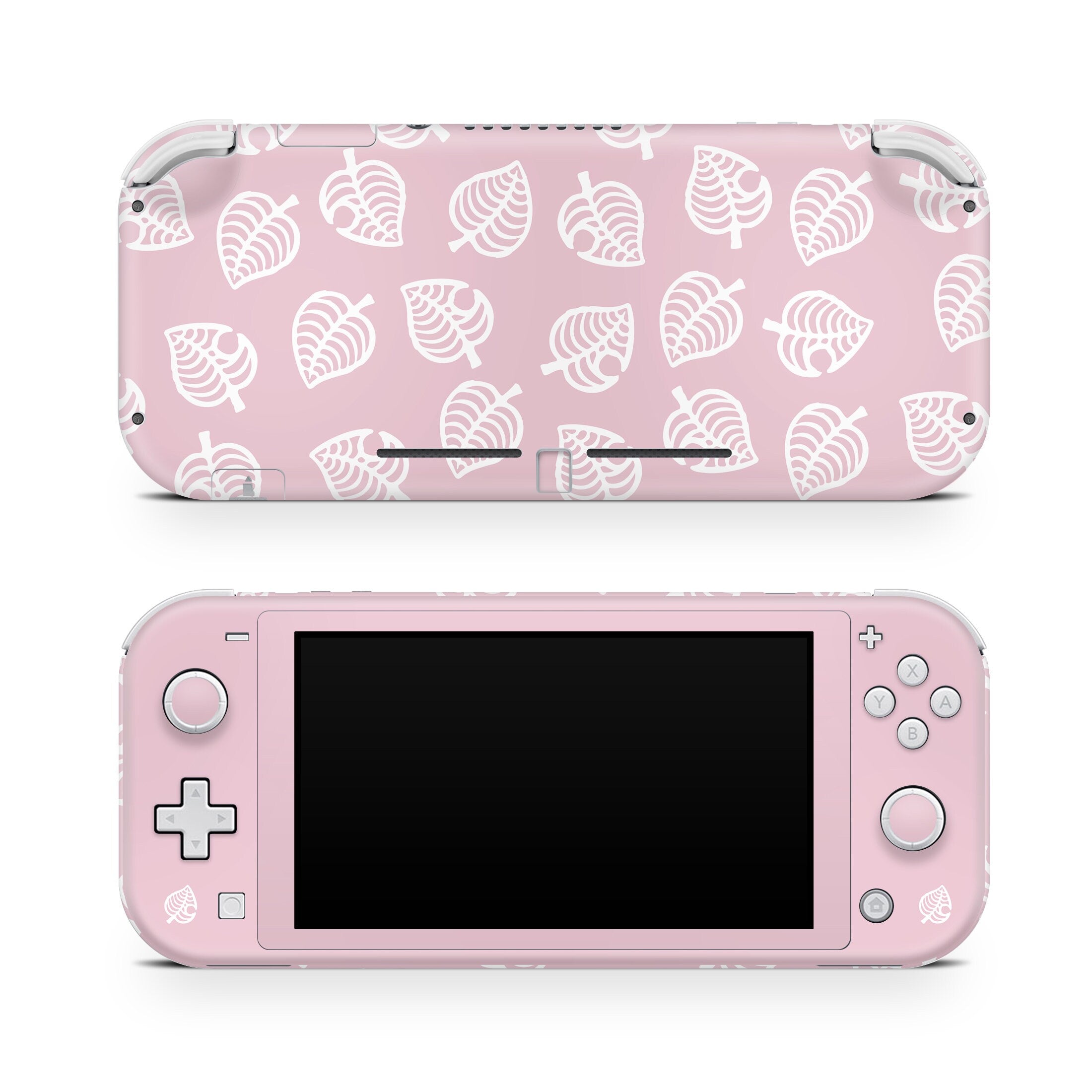 TACKY DESIGN Nintendo Switch Lite Skin Wrap | Pastel Pink Leaves 3M Vinyl Full Cover - Tackydesign