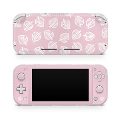 TACKY DESIGN Nintendo Switch Lite Skin Wrap | Pastel Pink Leaves 3M Vinyl Full Cover - Tackydesign