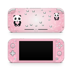 TACKY DESIGN Nintendo Switch Lite Skin Wrap | Pastel Pink Panda 3M Vinyl Full Cover - Tackydesign