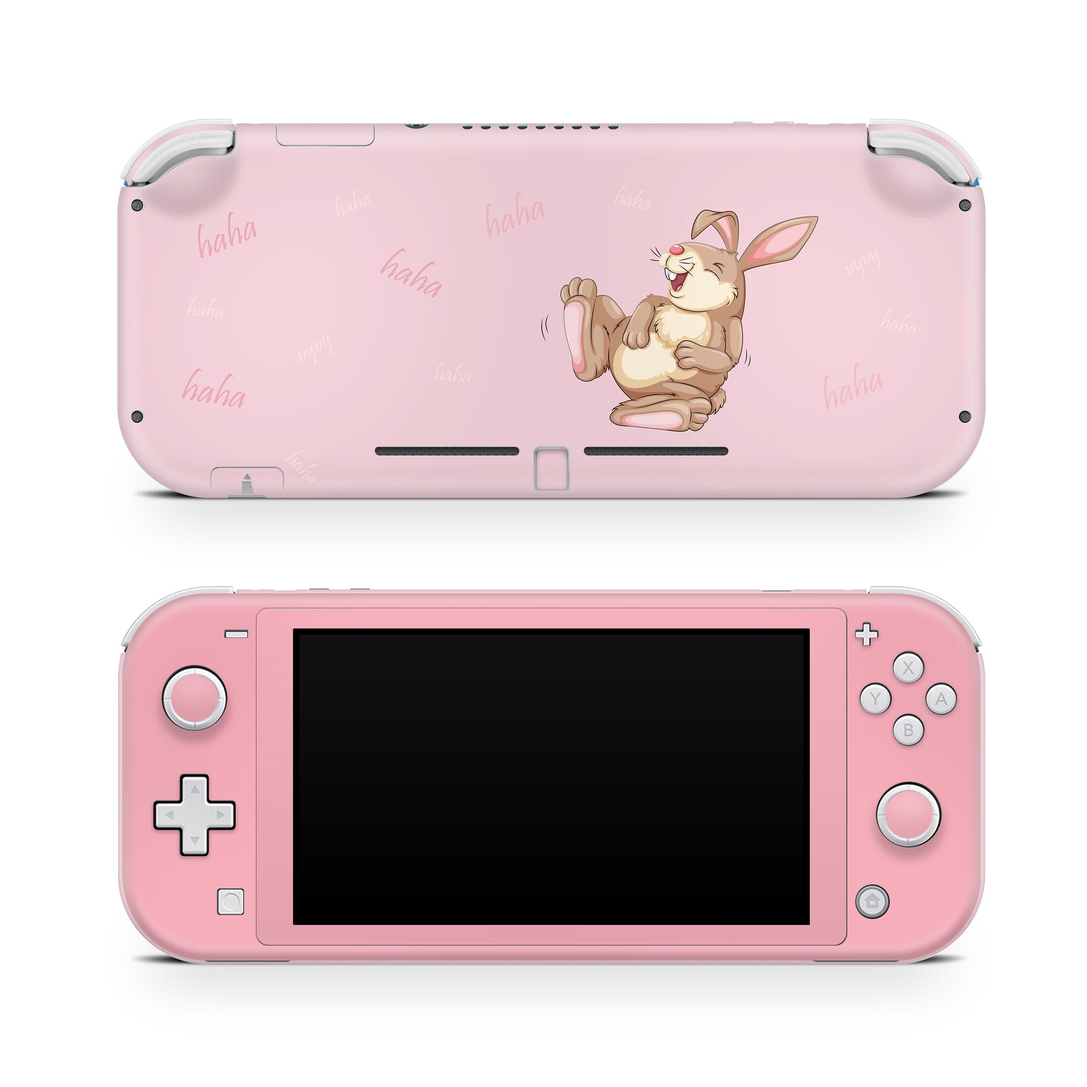 TACKY DESIGN Nintendo Switch Lite Skin Wrap | Pastel Pink Rabbit Anime 3M Vinyl Full Cover - Tackydesign