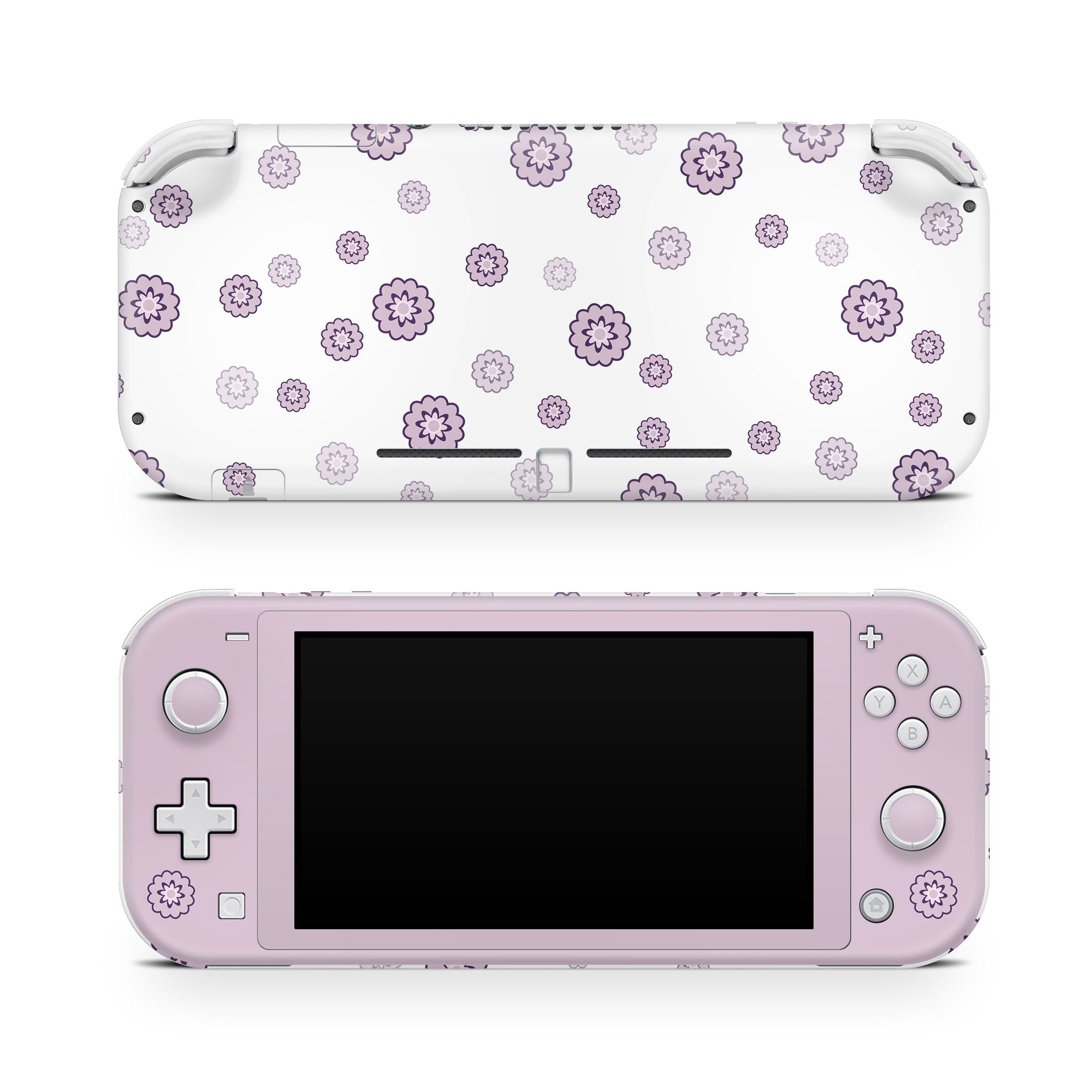 TACKY DESIGN Nintendo Switch Lite Skin Wrap | Pastel Purple Flower 3M Vinyl Full Cover - Tackydesign