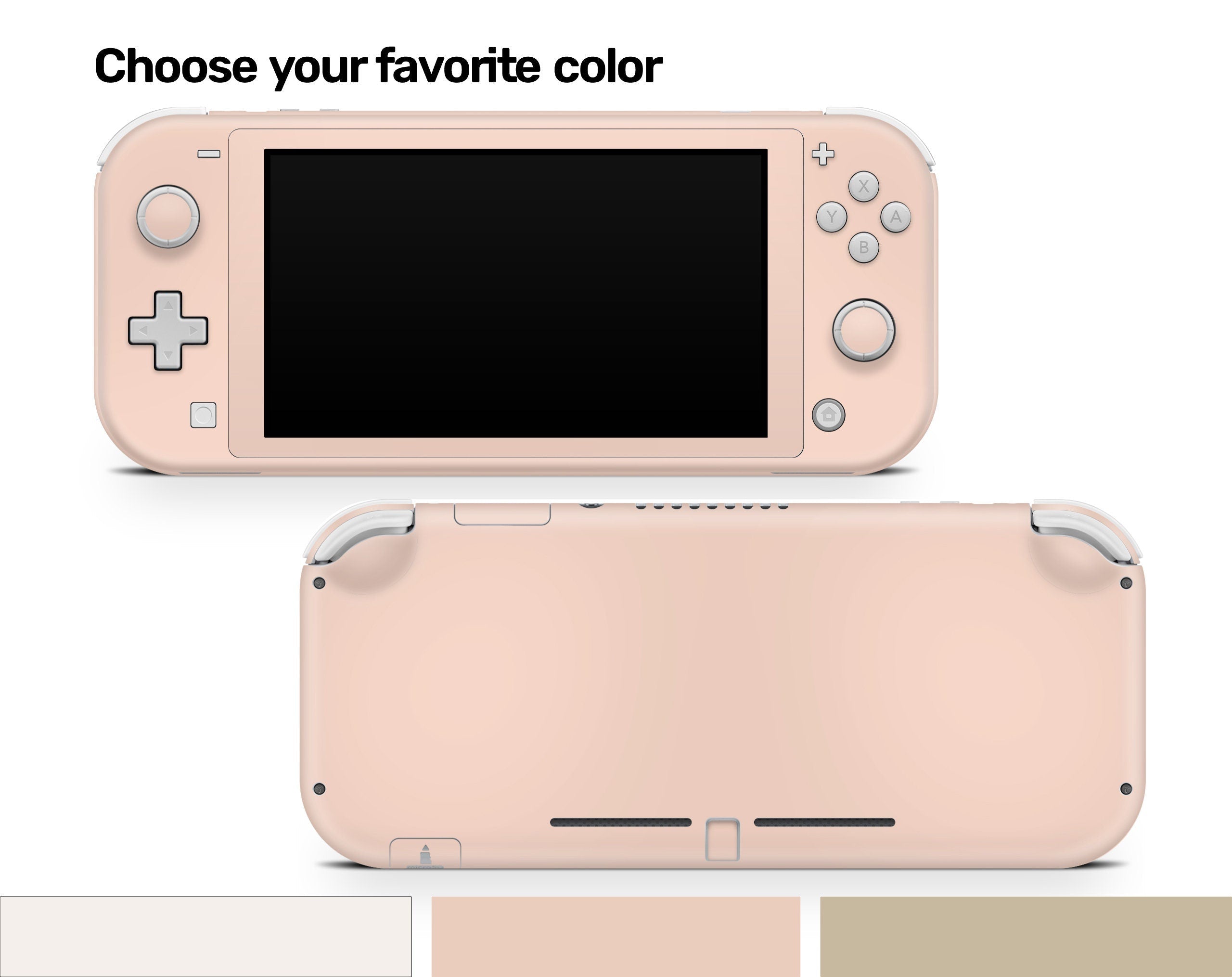 TACKY DESIGN Nintendo Switch Lite Skin Wrap | Pastel Solid Color Brown, Beige & Peach 3M Vinyl Full Cover - Tackydesign