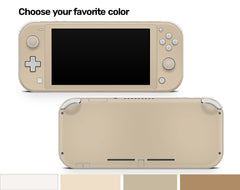 TACKY DESIGN Nintendo Switch Lite Skin Wrap | Pastel Solid Color Cream, Beige & Brown 3M Vinyl Full Cover - Tackydesign
