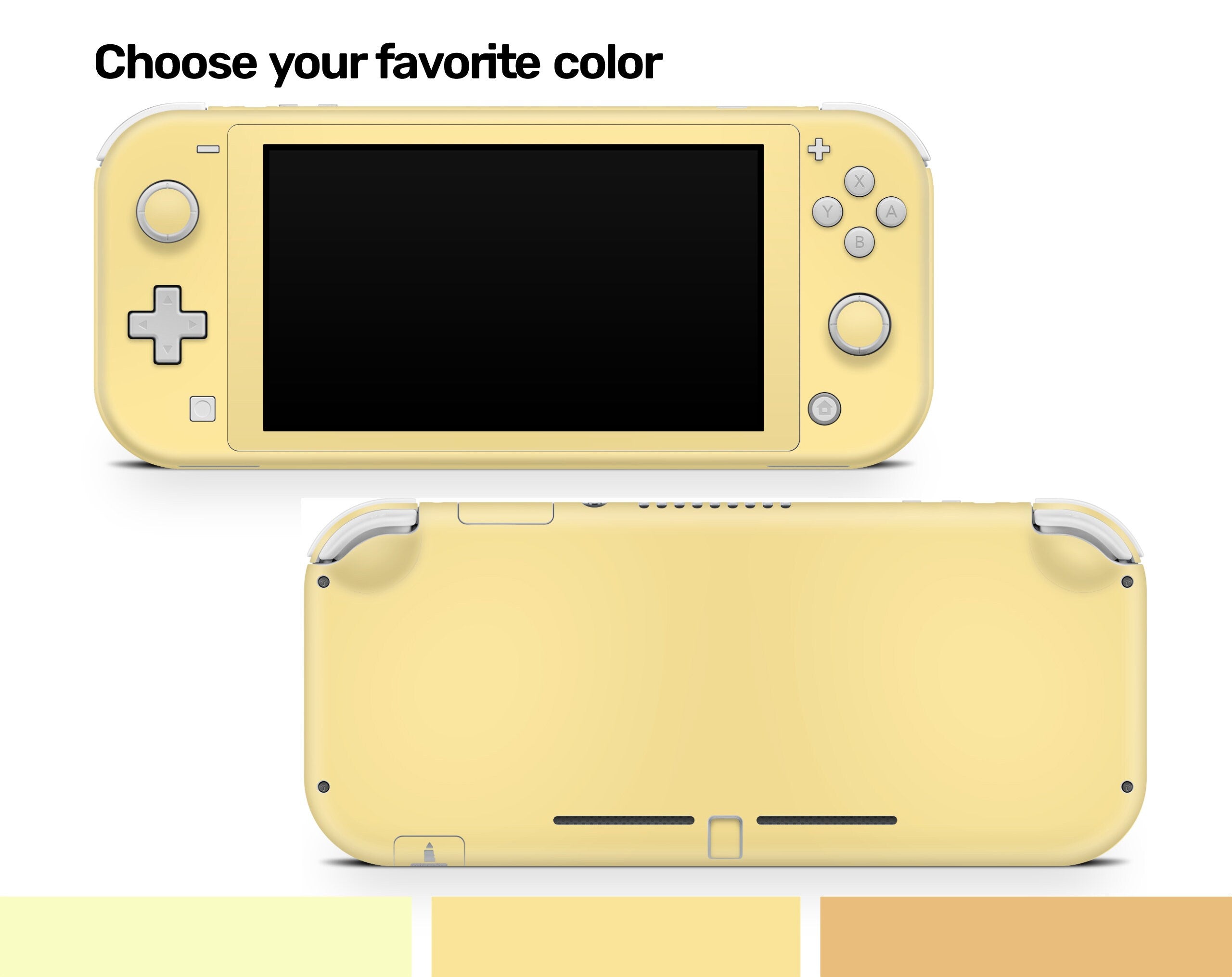 TACKY DESIGN Nintendo Switch Lite Skin Wrap | Pastel Solid Color Yellow & Orange 3M Vinyl Full Cover - Tackydesign