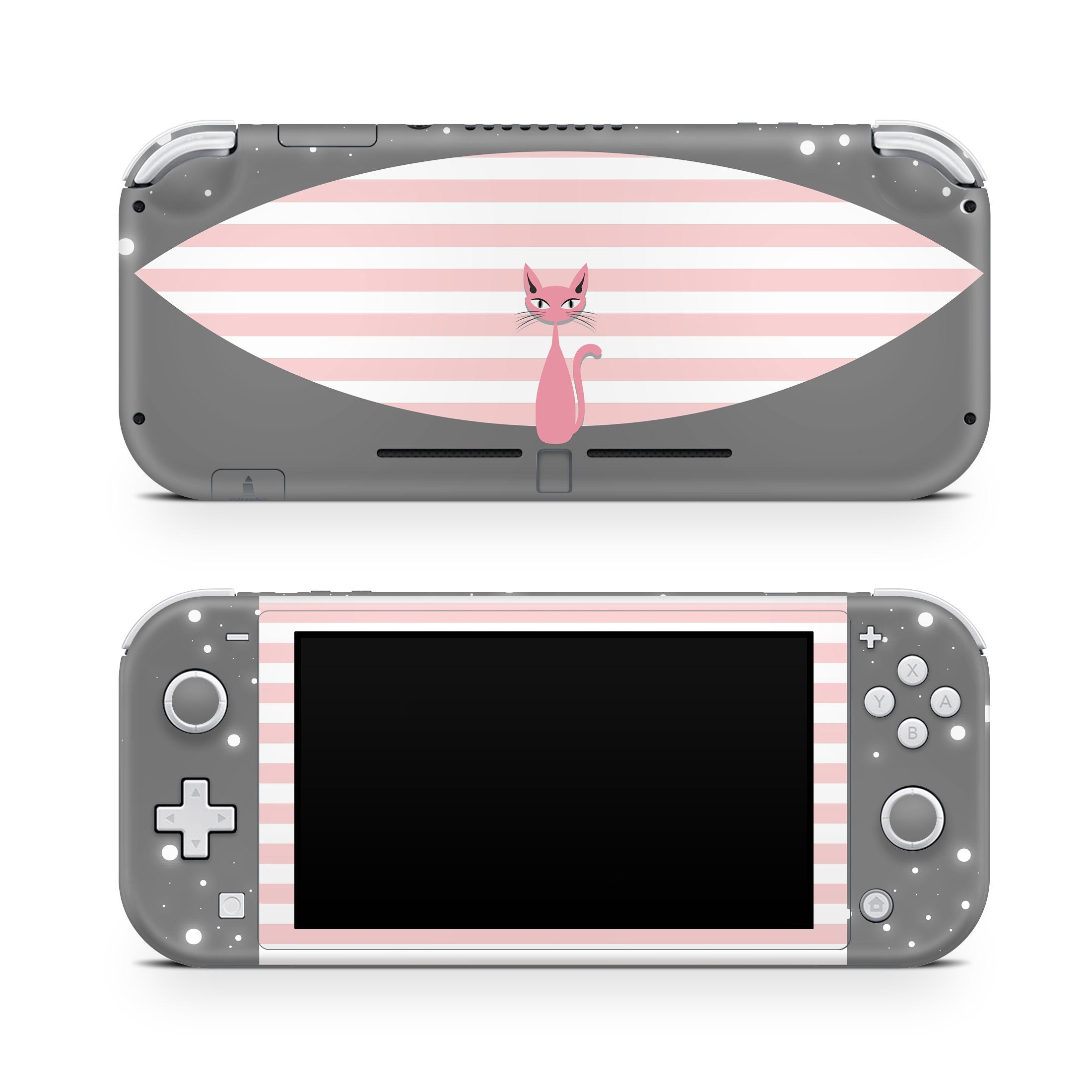 TACKY DESIGN Nintendo Switch Lite Skin Wrap | Pink Cat 3M Vinyl Full Cover - Tackydesign