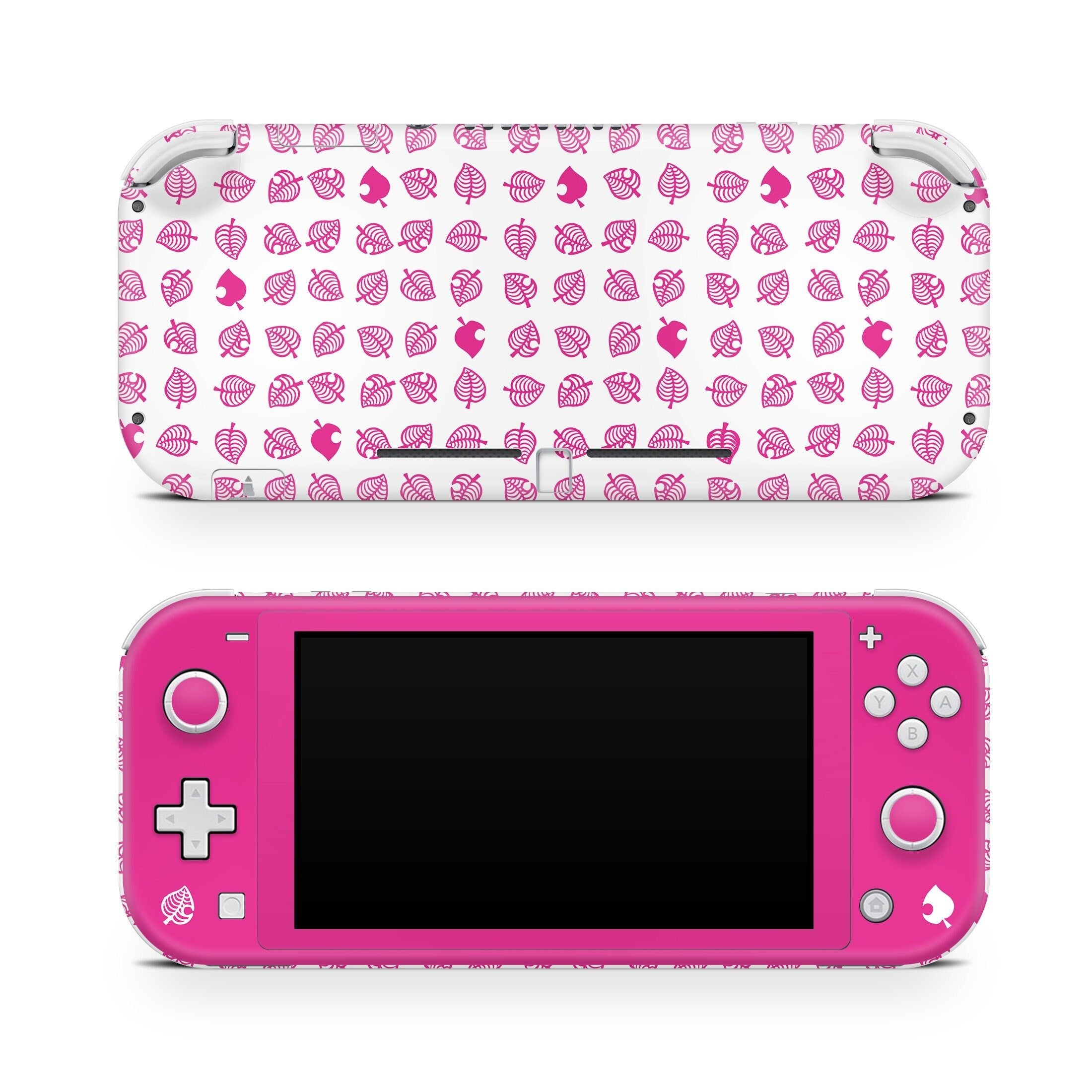 TACKY DESIGN Nintendo Switch Lite Skin Wrap | Pink Pastel Leaf 3M Vinyl Full Cover - Tackydesign
