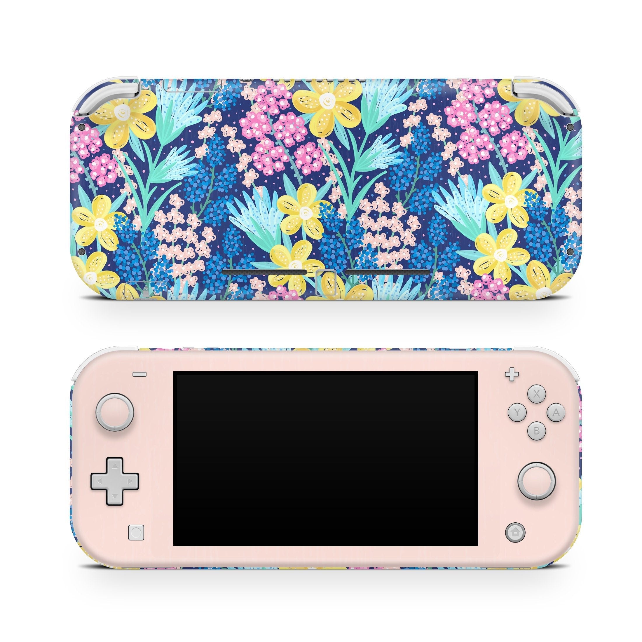 TACKY DESIGN Nintendo Switch Lite Skin Wrap | Pink Watercolor Flowers Blossom 3M Vinyl Full Cover - Tackydesign