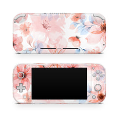 TACKY DESIGN Nintendo Switch Lite Skin Wrap | Pink Watercolor Flowers Pastel 3M Vinyl Full Cover - Tackydesign