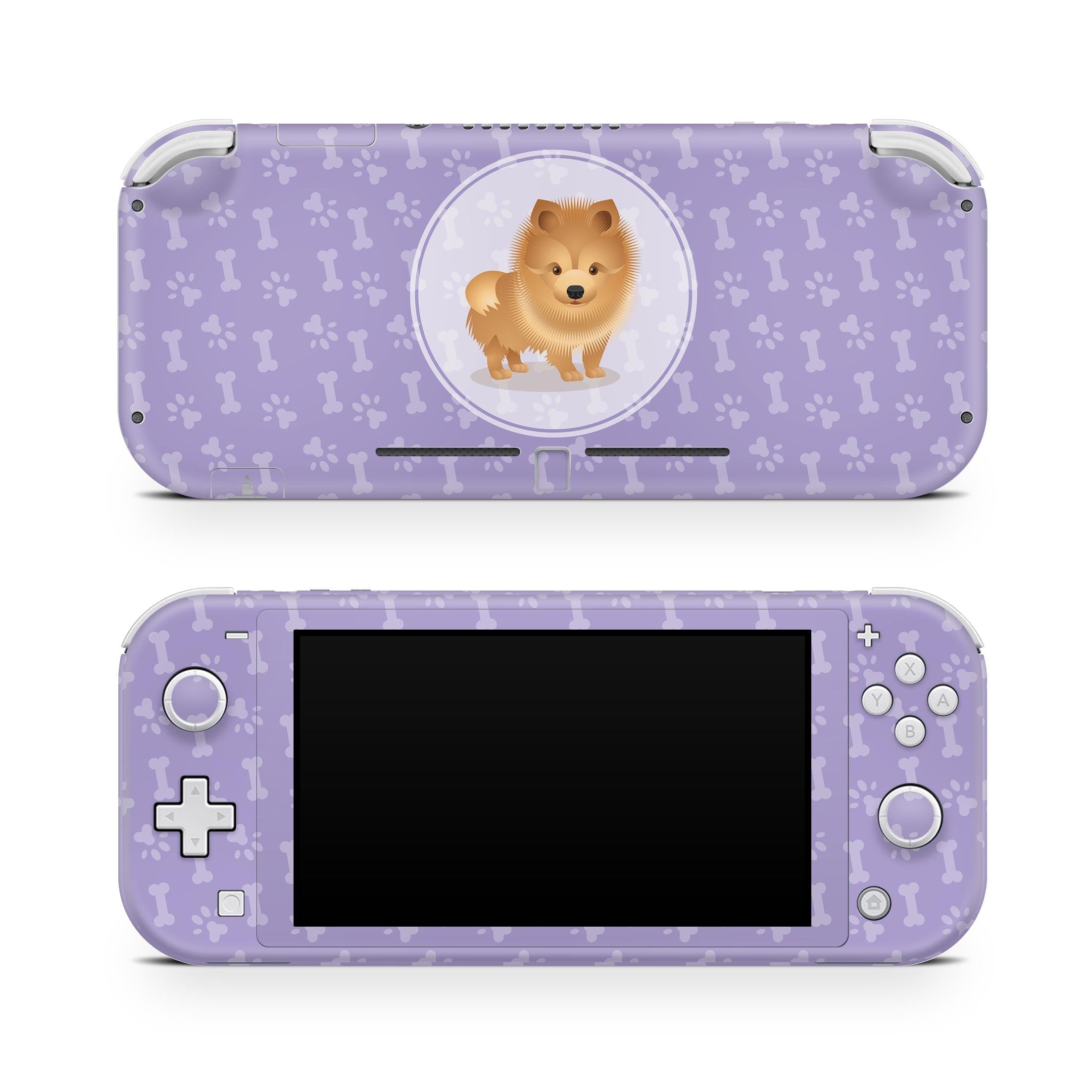 TACKY DESIGN Nintendo Switch Lite Skin Wrap | Purple Cute Puppy Dog Pet 3M Vinyl Full Cover - Tackydesign