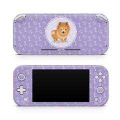 TACKY DESIGN Nintendo Switch Lite Skin Wrap | Purple Cute Puppy Dog Pet 3M Vinyl Full Cover - Tackydesign