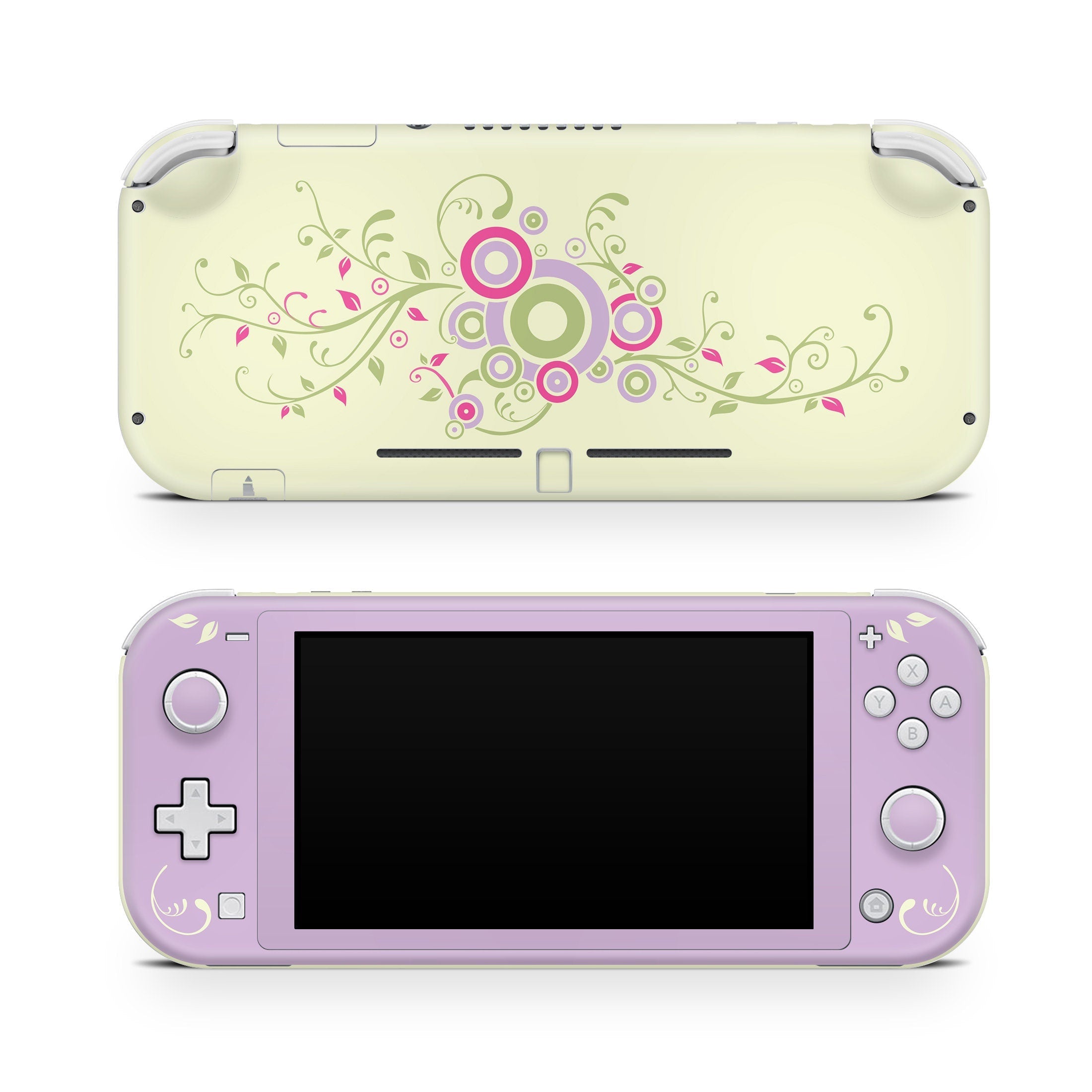 TACKY DESIGN Nintendo Switch Lite Skin Wrap | Purple Flowers 3M Vinyl Full Cover - Tackydesign