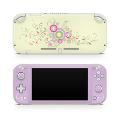 TACKY DESIGN Nintendo Switch Lite Skin Wrap | Purple Flowers 3M Vinyl Full Cover - Tackydesign