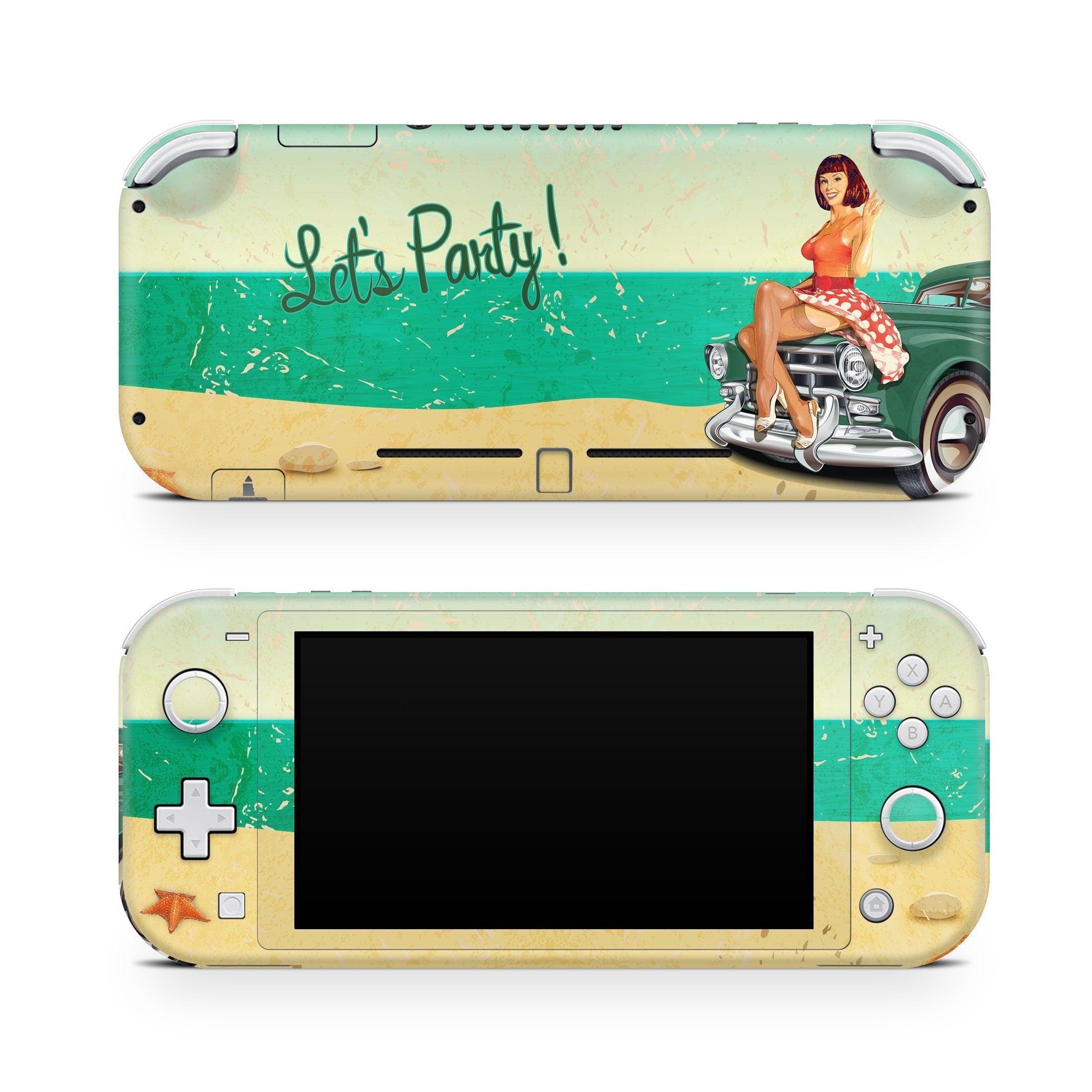 TACKY DESIGN Nintendo Switch Lite Skin Wrap | Retro Pin - Up Girls Green 3M Vinyl Full Cover - Tackydesign
