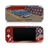 TACKY DESIGN Nintendo Switch Lite Skin Wrap | Retro USA Flag & Car 3M Vinyl Full Cover - Tackydesign