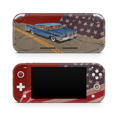 TACKY DESIGN Nintendo Switch Lite Skin Wrap | Retro USA Flag & Car 3M Vinyl Full Cover - Tackydesign