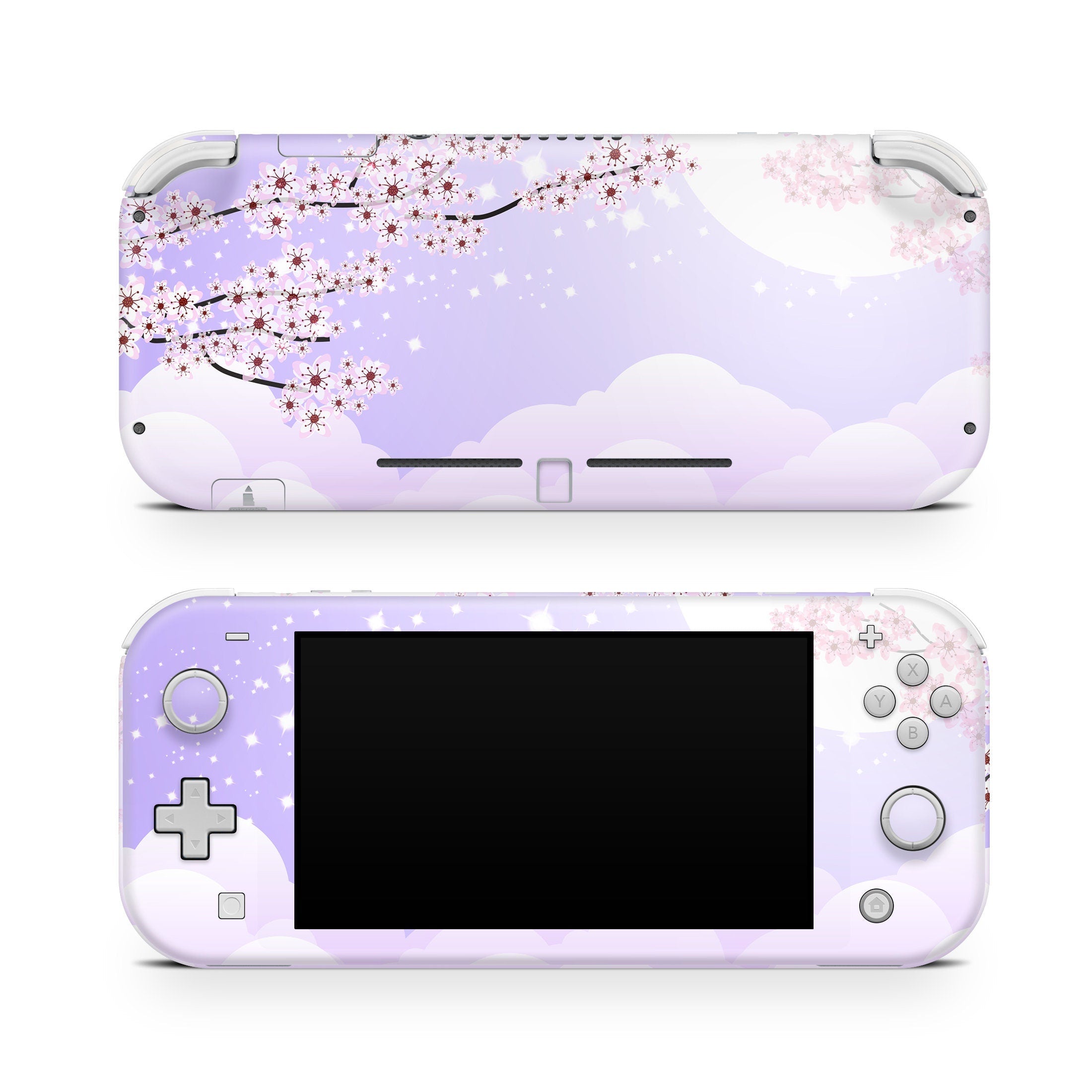 TACKY DESIGN Nintendo Switch Lite Skin Wrap | Sakura Purple Lilac Cherry Blossom 3M Vinyl Full Cover - Tackydesign