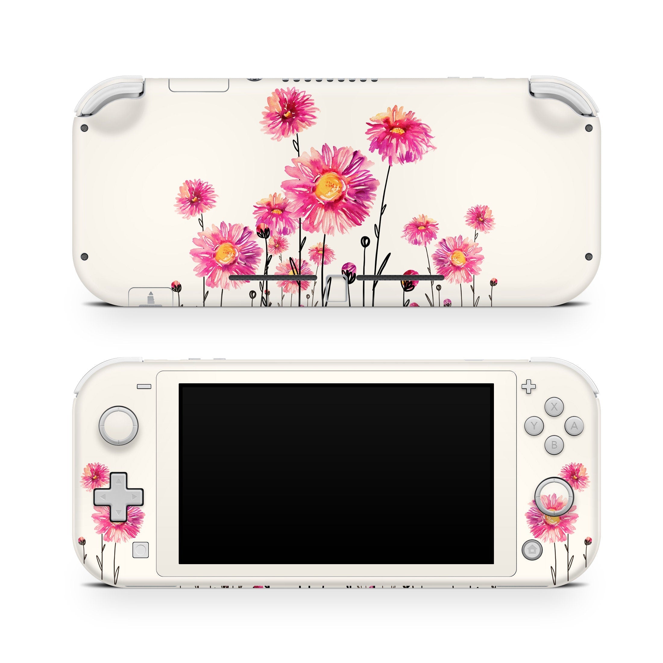 TACKY DESIGN Nintendo Switch Lite Skin Wrap | Watercolor Flower Blossom 3M Vinyl Full Cover - Tackydesign